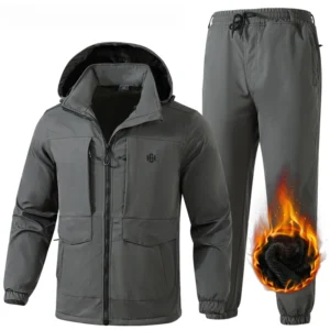 Outdoor Men's Thick Camouflage Jacket Set