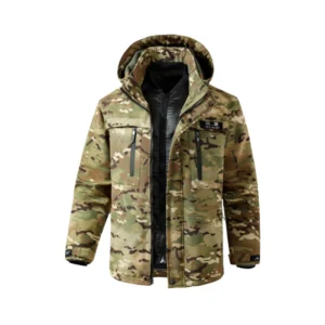 Outdoor Men's Thick Camouflage Jacket Set